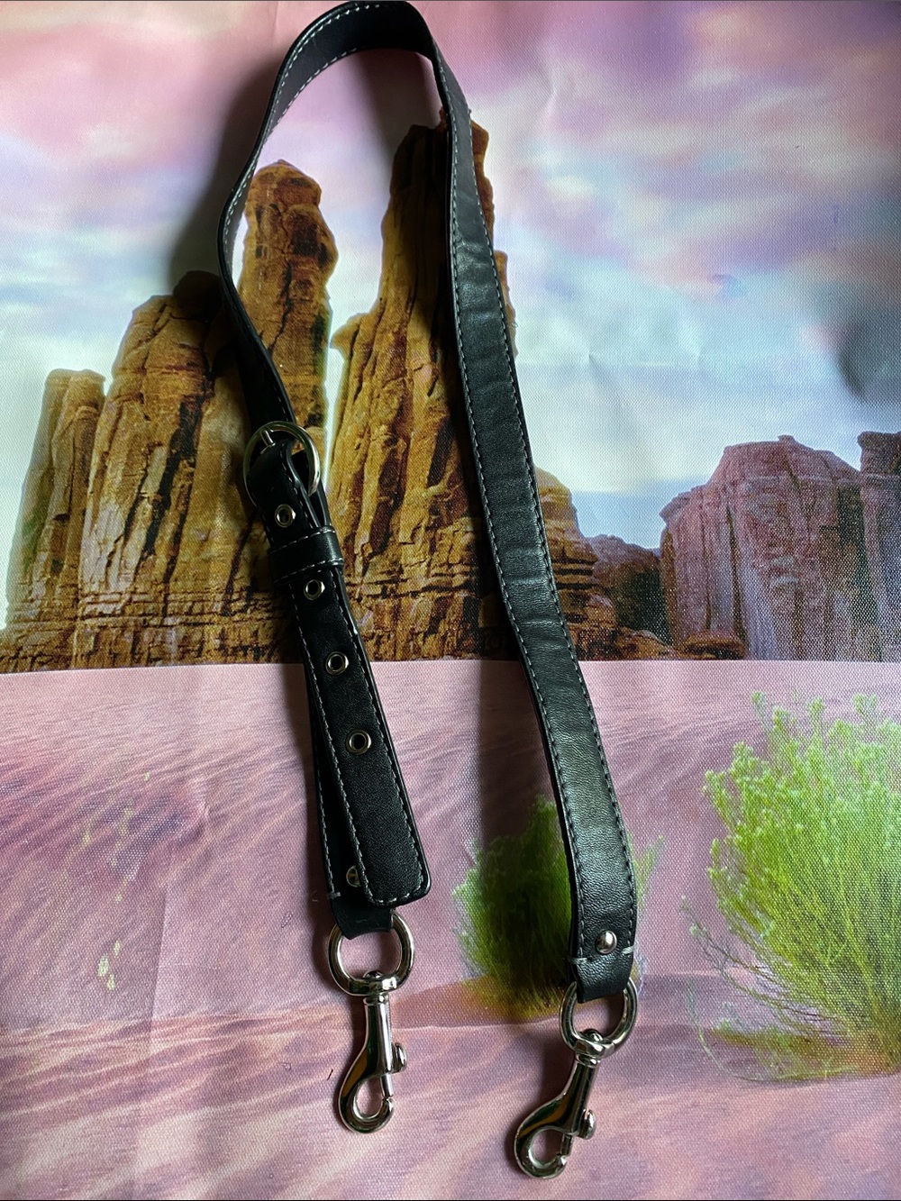 Coach Black Leather Crossbody Strap with Silver Hardware.